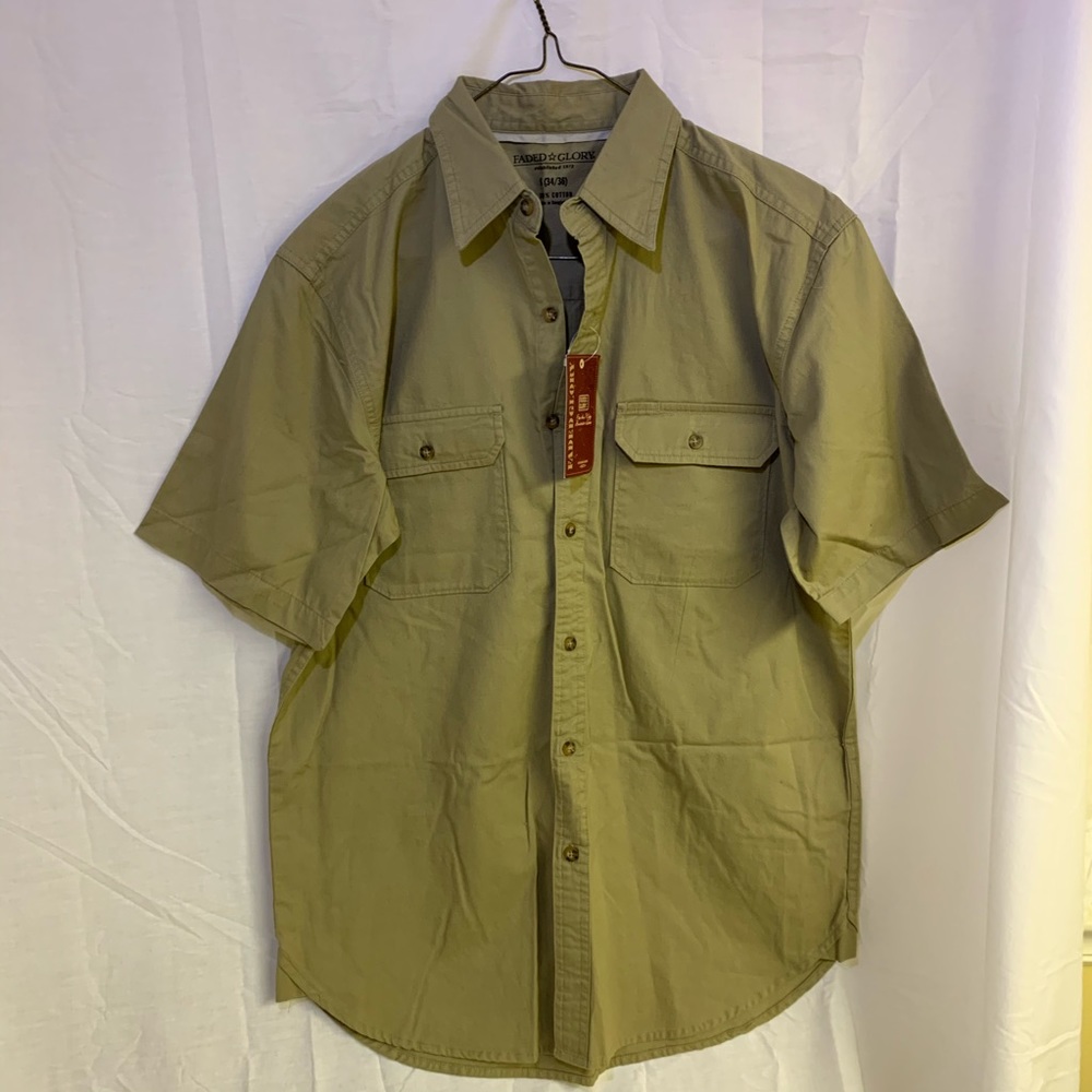 Faded Glory Mens Small 34/36 Button Down SS Shirt